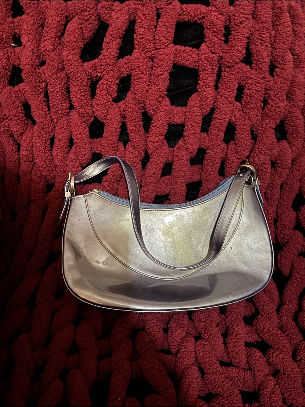Stuart Weitzman Metallic Silver Shoulder Bag